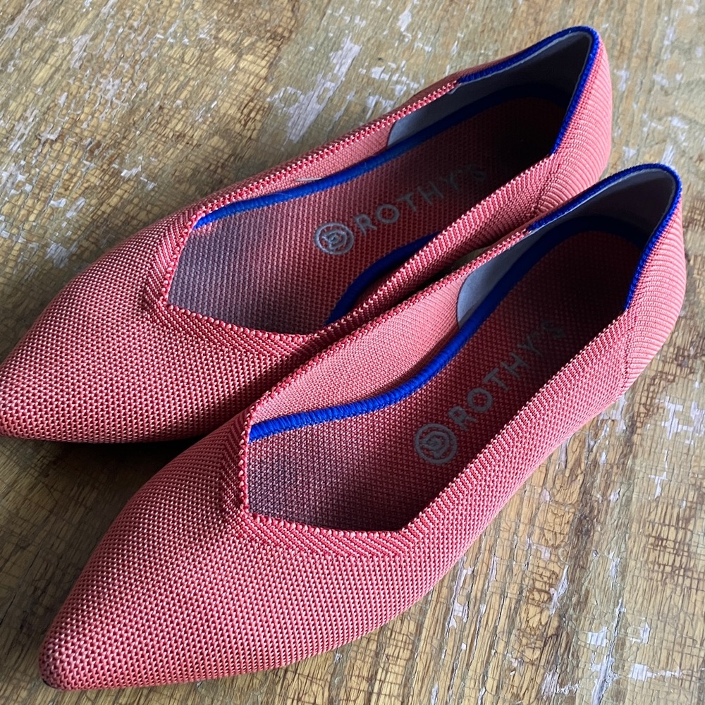 Rothy's The Point Flats in Coral/Orange - Picture 11 of 14